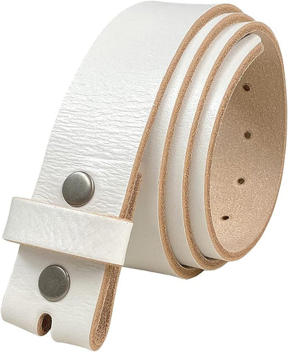 100% One-Piece Full Grain Leather Belt Straps with No Slot Hole/Slot Hole/Heavy-Duty, Multi Options 1-1/2" (38mm) Wide