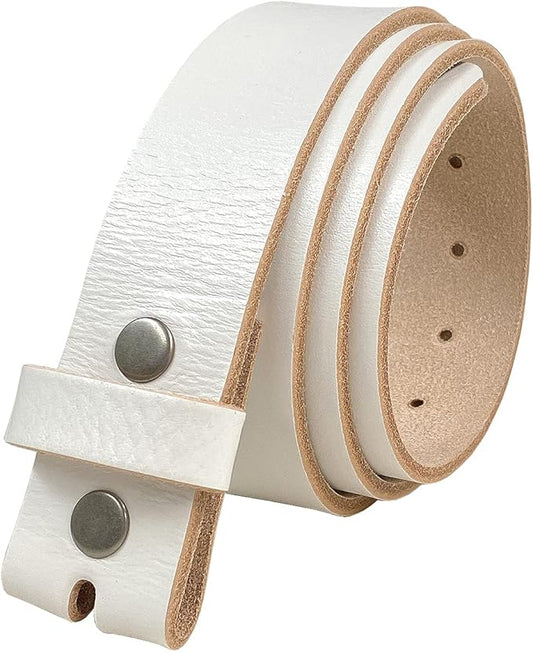 100% One-Piece Full Grain Leather Belt Straps with No Slot Hole/Slot Hole/Heavy-Duty, Multi Options 1-1/2" (38mm) Wide