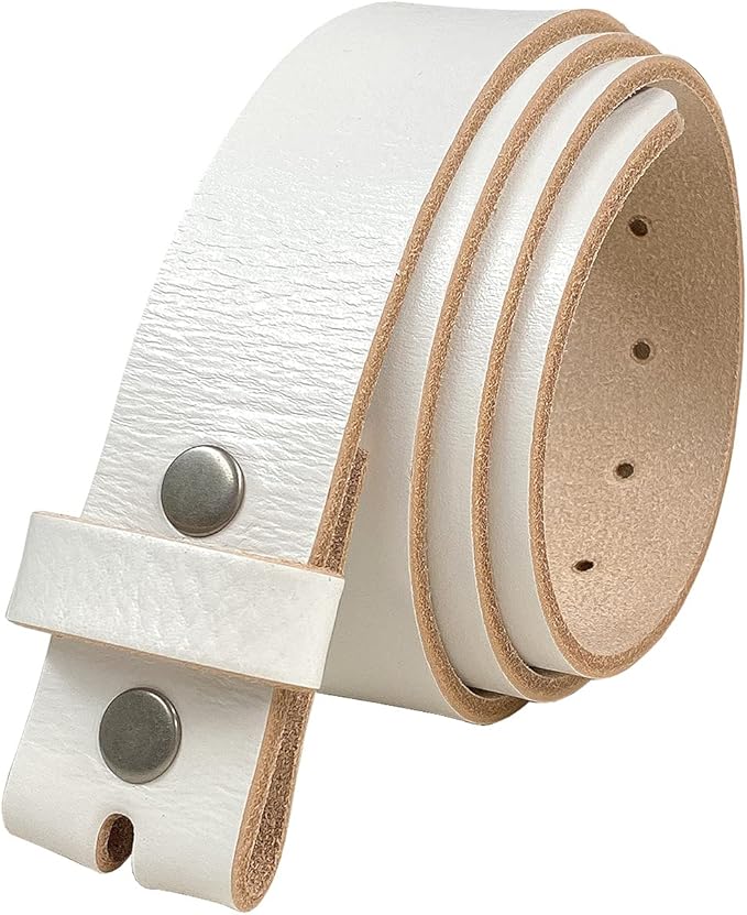 100% One-Piece Full Grain Leather Belt Straps with No Slot Hole/Slot Hole/Heavy-Duty, Multi Options 1-1/2" (38mm) Wide