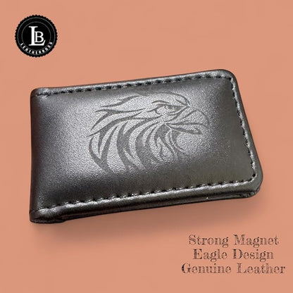 LB LEATHERBOSS Men's New Leather Strong Magnetic Money Clip
