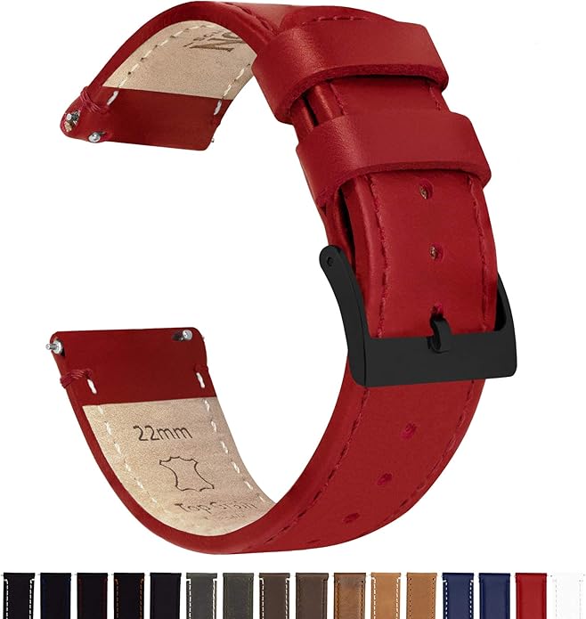 BARTON WATCH BANDS - Top Grain Leather Watch Bands Compatible with Apple Watch Models - 1, 2, 3, 4, 5, 6, 7, 8, 9, 10, SE, Ultra & Ultra 2
