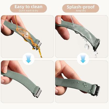 20mm Stretchy Watch Band Compatible with Garmin Vivoactive 5 6 Watch Bands,Quick Release Water-Resistant Nylon Elastic Strap for Vivoactive 3/Venu Sq/Sq 2/Sq Music, Forerunner 245/165/55/570 Women Men