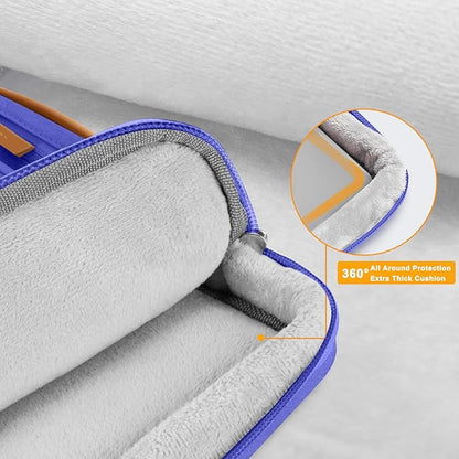 MOSISO 360 Protective Laptop Case 13.3 inch, 13-13.3 inch Laptop Sleeve Compatible with MacBook Air/Pro 13 / Pro 14,HP Dell Acer ASUS,Side Open Carrying Case with 4 Zipper Pockets&Handle, Royal Blue