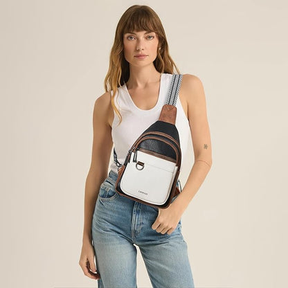 Leresas 7L Sling Bag for Women Men Vegan Leather Crossbody Bags Fanny Pack Purse Backpack Over Shoulder Bag Travel Anti Theft