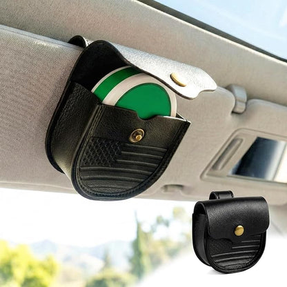 Car Visor ZYN Holder Faux Leather Pouch – Magnetic Snap Zyn Can Holster for Sun Visor, Premium PU Organizer for Pouch Cans, Universal Fit Car Interior Accessories for Men & Women (Black)