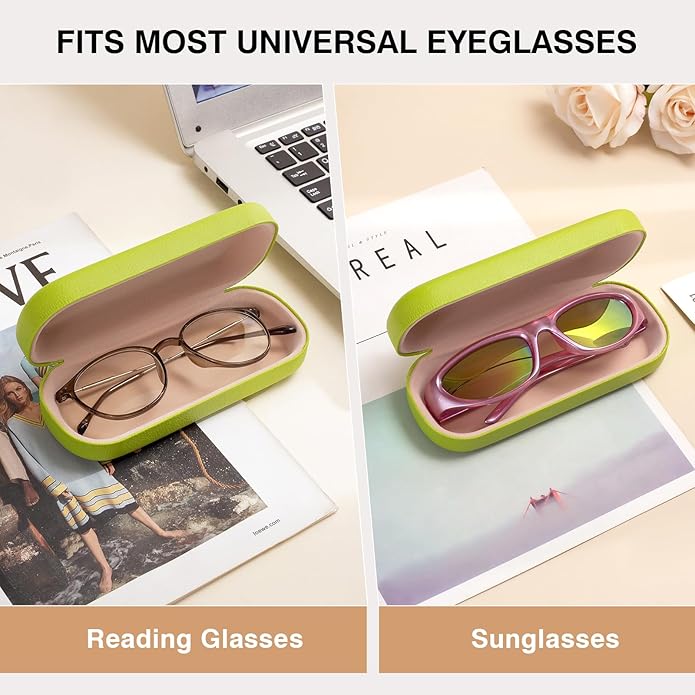 Marvolia Glasses Case Large Hard Shell Eyeglasses Case PU Leather Protective Case for Sunglasses Eyeglasses
