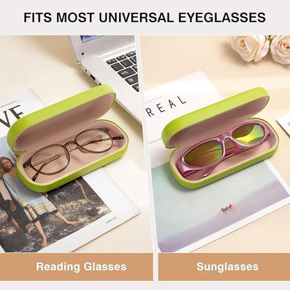 Marvolia Glasses Case Large Hard Shell Eyeglasses Case PU Leather Protective Case for Sunglasses Eyeglasses