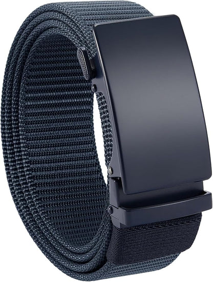 CHAOREN Nylon Ratchet Belts for Men - Adjustable Casual Work Belt with Slide Buckle - Trim to Fit