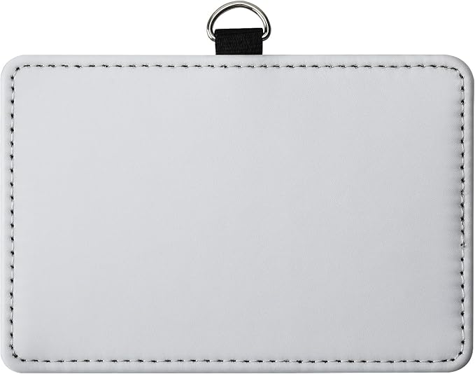 30 Pack Sublimation Blanks PU Leather ID Badge Holder Heat Transfer Print Horizontal ID Card Holders for Badges Buddy Waterproof Name Tag Holders Blank for Coach Office Employees Students