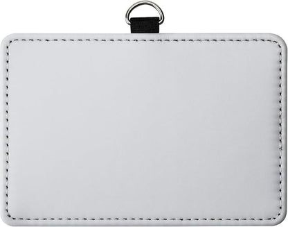 30 Pack Sublimation Blanks PU Leather ID Badge Holder Heat Transfer Print Horizontal ID Card Holders for Badges Buddy Waterproof Name Tag Holders Blank for Coach Office Employees Students