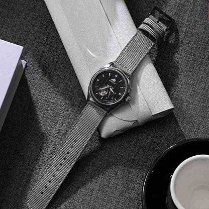 BISONSTRAP Men’s Nylon Watch Bands, Two-Piece Military Watch Straps, Quick Release, Brushed Buckle, Band Width 18mm 19mm 20mm 22mm