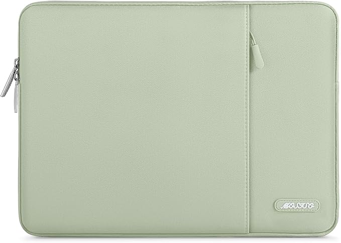 MOSISO Laptop Case 15 inch, 15 inch Laptop Sleeve Compatible with MacBook Air M5 A3448 M4 A3241 M3 A3114 M2 A2941 2026-2023, Dell XPS, Polyester Vertical Computer Sleeve Bag with Pocket, Sage Green