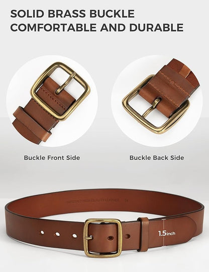 Thicken Full Grain Leather Mens Belt Heavy Duty Mens Work Belt Mens Belt High Hardness Buckle Packed In Gift Box