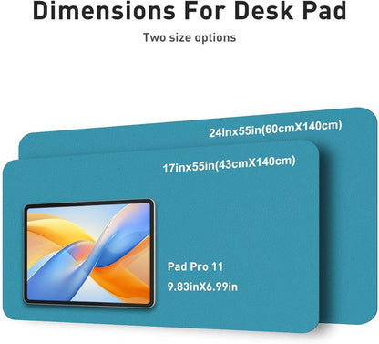 Aothia Faux Leather Desk Mat - Non-Slip PU Leather Desk Blotter, Waterproof Writing Surface, Large Desk Pad for Office & Home (Turquoise, 55" x 17")