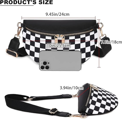 Eslcorri Small Crossbody Sling Bag for Women Trendy - Fanny Packs Leather Chest Belt Bum Bag Anti Theft Purse for Travel