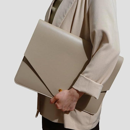 PU Leather Laptop Sleeve Compatible with New 15.3 inch MacBook Air 2023 2024, Surface Laptop 15, Surface Book 13.5, Surface Laptop Studio Color Khaki