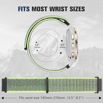 18mm 20mm 22mm Hook and Loop Watch Band Compatible with Garmin Vivoactive 5/ Vivoactive 6/ Vivoactive 3, Soft Nylon Breathable Sport Strap for Venu 2S/ Venu3S/ Forerunner 265s,Venu 3/ Venu 2 Men Women
