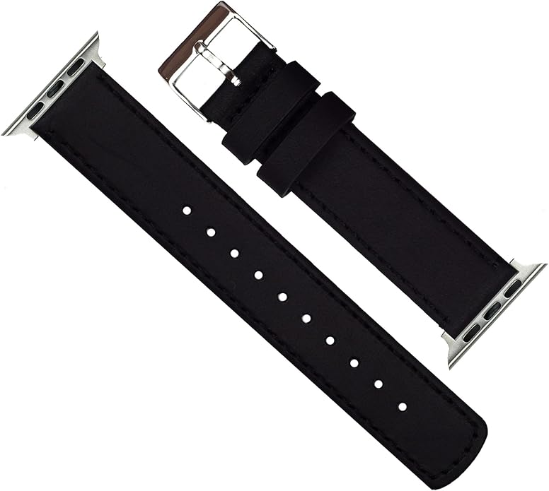 BARTON WATCH BANDS - Top Grain Leather Watch Bands Compatible with Apple Watch Models - 1, 2, 3, 4, 5, 6, 7, 8, 9, 10, SE, Ultra & Ultra 2