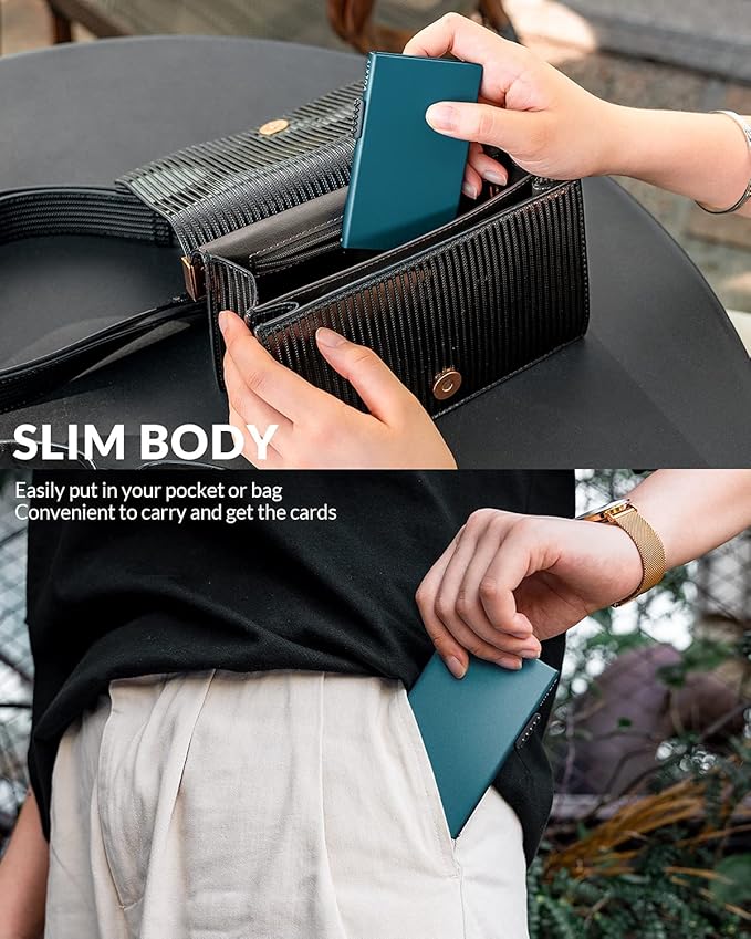 VULKIT Minimalist Credit Card Holder Pop Up Cards RFID Protection Slim Metal Wallet