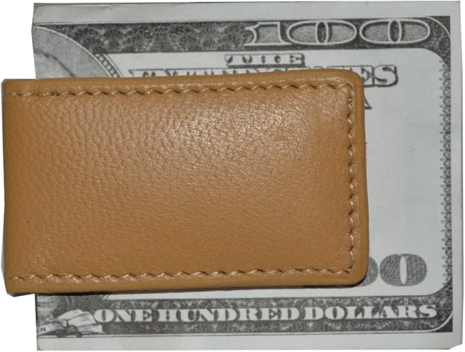 LB LEATHERBOSS Men's New Leather Strong Magnetic Money Clip