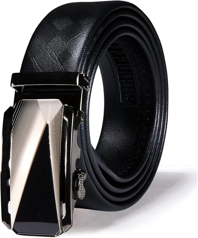 Dubulle Designer Mens Belts, Sliding Automatic Buckle Ratchet Dress Belt TOP Genuine Leather Strap Gifts