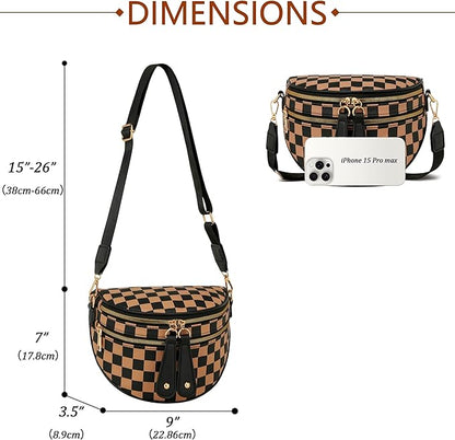 KKXIU Crossbody Sling Bag for Women Trendy Fanny Pack Vegan Leather Chest Bag | Trendy