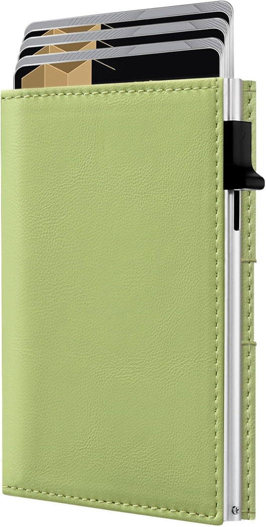 QLD RFID Wallet Women - Small Slim Trifold Wallet Anti-Theft Pop up Card Holder, Minimalist, Ultra Thin, Front Pocket, Premium Leather, 9-11 Cards Capacity | ID Window | Cash Slot