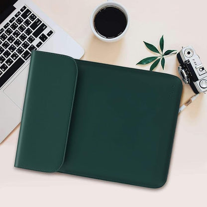 MOSISO Laptop Case 13.3 inch, 13-13.3 inch Laptop Sleeve Compatible with MacBook Neo 13 A18 Pro A3404 /Air 13/Pro 13/Pro 14 M5 M4 M3 M2 M1, Faux Suede Leather Case with Small Bag, Peacock Green