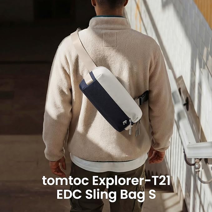 tomtoc Compact EDC Sling Bag 3L-10L, Minimalist Crossbody Bag Chest Shoulder Pack for Men Women, X-pac/Recycled Polyester