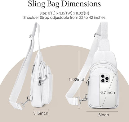 befen Genuine Leather Small Sling Bag for Women Anti-Theft Crossbody Chest Bags Fanny Packs for Travel with RFID Card Slots
