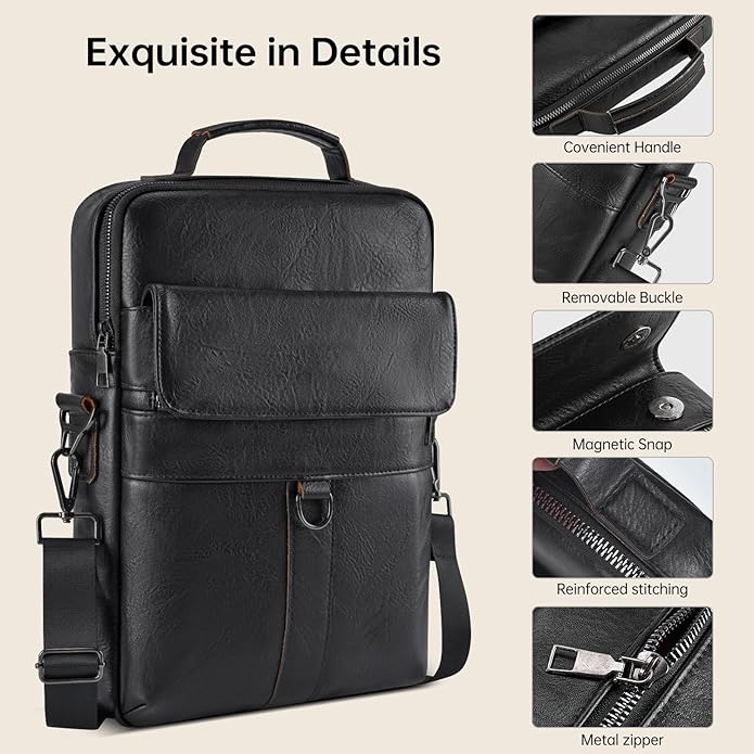 13 Inch Laptop Shoulder Bag Leather Carrying Case for Macbook Air 13" M5 M4 M3 M2 A3420 A3113 A2681/ MacBook Neo 13 A18 Pro