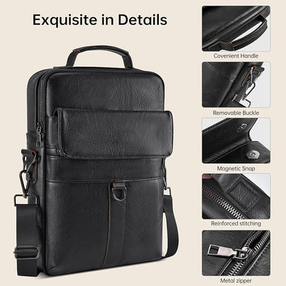 13 Inch Laptop Shoulder Bag Leather Carrying Case for Macbook Air 13" M5 M4 M3 M2 A3420 A3113 A2681/ MacBook Neo 13 A18 Pro