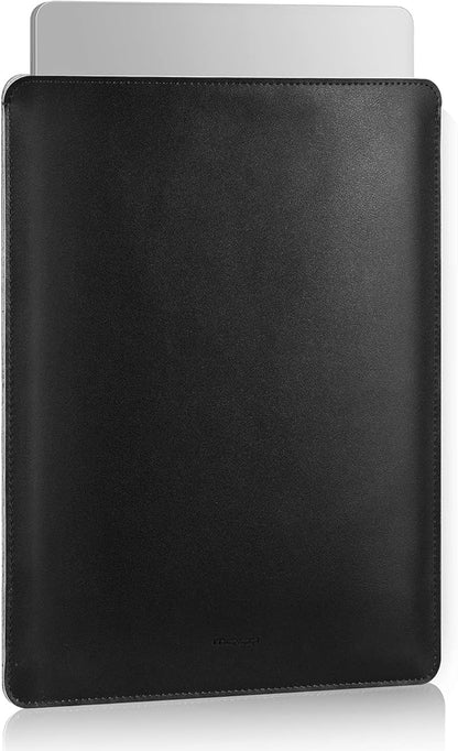 MoKo Laptop Sleeve Compatible with New Mac Pro 14 Inch M5/4/3/2/1 2026-2021, Slim Stylish Laptop Bag Made of PU Leather, Fliz Sleeve Case, Carry Bag for 14 Inch Mac, Black