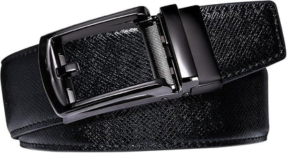 Dubulle Men's Ratchet Belt Gold/Black/Red/Green/Blue/White Automatic Buckle Business Casual Belt Gift - Adjustable Fit