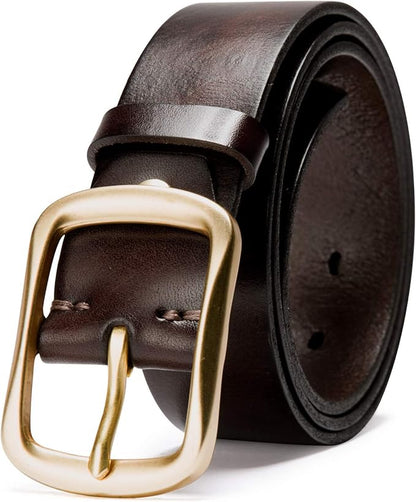 KEECOW Men's 100% Italian Cow Leather Belt Men With Anti-Scratch Buckle,Packed in a Box