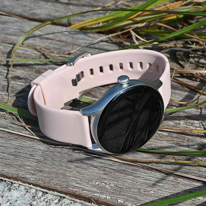 BISONSTRAP Silicone Watch Bands, Slim Watch Straps with Quick Release, 20mm, Pink with Black Buckle