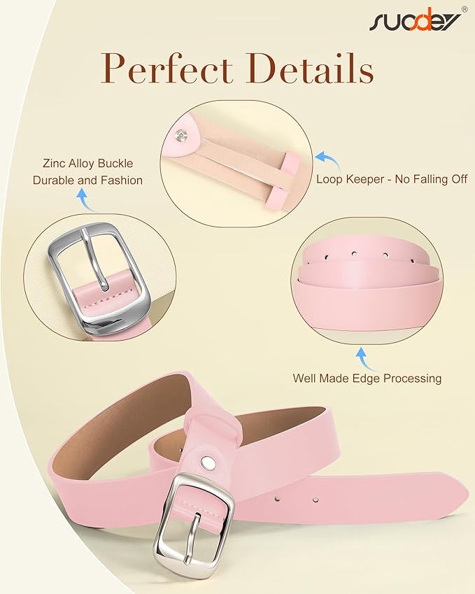 SUOSDEY Women Belts For Jeans Dresses Pants Ladies Leather Waist Belt with Elegant Buckle, Width 1.3"