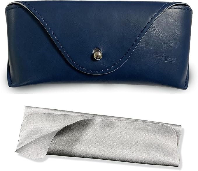 LogHog Portable Leather Glasses Case,Flexible Sunglasses Pouch Slim Case for Women Men Horizontal Eyeglass Case