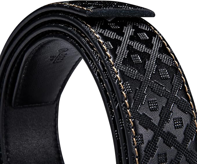 Dubulle Designer Mens Belts, Sliding Automatic Buckle Ratchet Dress Belt TOP Genuine Leather Strap Gifts