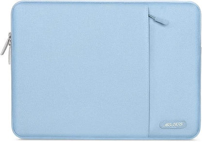 MOSISO Laptop Case 16 inch, 15-15.6 inch Laptop Sleeve Compatible with MacBook Pro 16 M5 M4 M3 M2 M1, HP Acer Dell Lenovo ASUS, Polyester Vertical Computer Sleeve Bag with Pocket, Air Blue