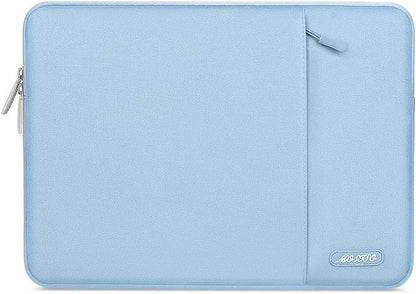 MOSISO Laptop Case 13.3 inch, 13-13.3 inch Laptop Sleeve Compatible with MacBook Air/Pro 13/Pro 14 M5 M4 M3 M2 M1, HP Dell ASUS Lenovo,Polyester Vertical Computer Sleeve Bag with Pocket, Air Blue