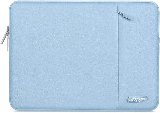 MOSISO Laptop Case 13.3 inch, 13-13.3 inch Laptop Sleeve Compatible with MacBook Air/Pro 13/Pro 14 M5 M4 M3 M2 M1, HP Dell ASUS Lenovo,Polyester Vertical Computer Sleeve Bag with Pocket, Air Blue