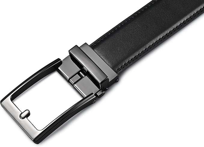 Lingli Men's Belt,Ratchet Dress Belt with Automatic Buckle Brown/Black-Trim to Fit-35mm wide
