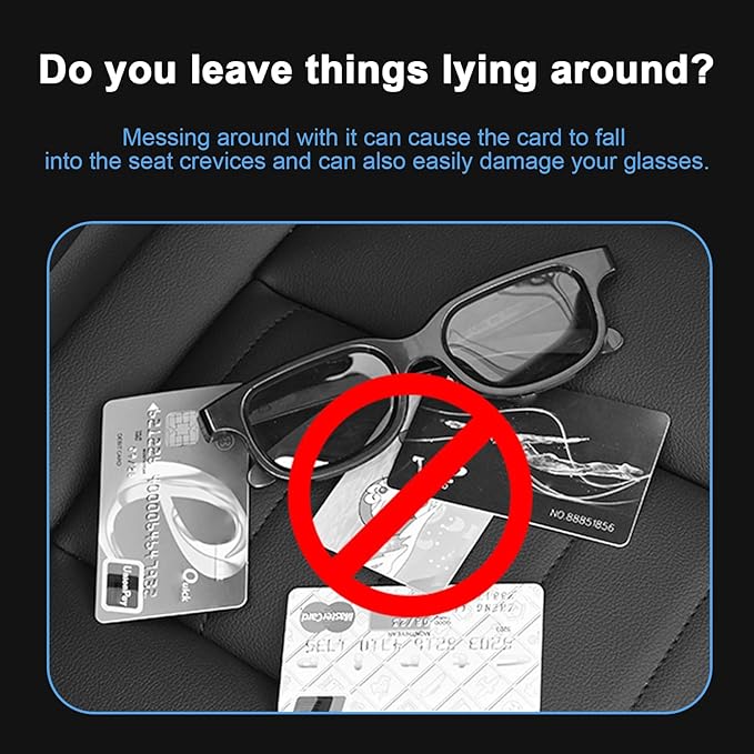 Augeny Car Sun Visor Organizer, Small Auto Visor Organizer and Storage, Registration and Document Holder, Vehicle Accessories for Sunglasses, Document, Card, Pen, Driver License (Beige)
