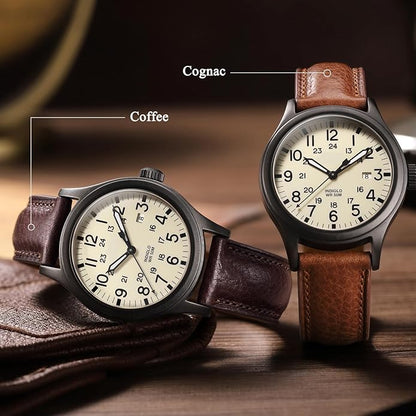 Getalia Italian leather Watch Band Tuscany Natural Vegetable-Tanned Full Grain Leather,14mm 16mm 18mm 19mm 20mm 21mm 22mm Quick Release Replacement Watch Straps for Men and Women Thick and Soft