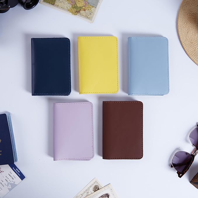 INCARNE US Leather Passport Holder for Travel - Passport Case - Passport Wallet for Men - Passport Cover for Women Sleeve Protector - Travel Essentials Vacation Luggage Travel Gifts - Classic Fuchsia