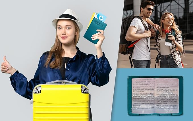 Teal Basic Genuine Leather RFID Passport Cover