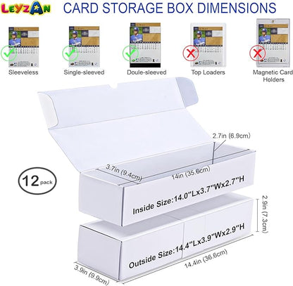 Trading Card Storage Boxes, 12 Pack 1000 Count Cardboard Card Organizer for MTG, TCG & Sports Cards, Fits Sleeved Cards, Bulk Card Storage for Trading Card Collections