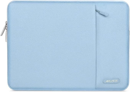 MOSISO Laptop Case 15 inch, 15 inch Laptop Sleeve Compatible with MacBook Air M5 A3448 M4 A3241 M3 A3114 M2 A2941 2026-2023, Dell XPS, Polyester Vertical Computer Sleeve Bag with Pocket, Air Blue