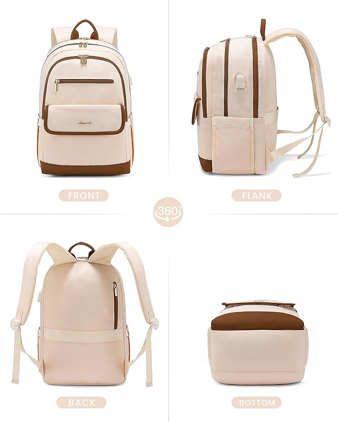 LOVEVOOK Laptop Backpack for Women,15.6 Inch Fashion Travel Backpack with USB,Large Capacity Backpack Purse,Water-resistant fits College Work Business Travel